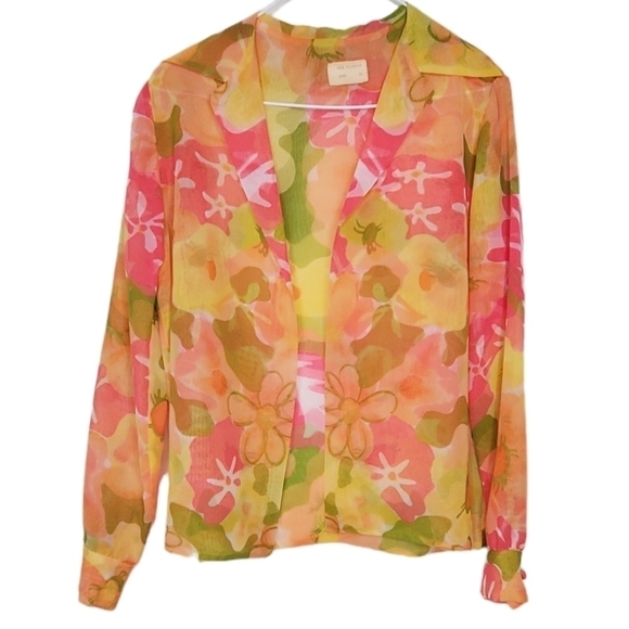 Vintage 1970s Jack Bryan Sleeveless Maxi Dress & Jacket Yellow Coral Green sz 12 - Picture 9 of 15